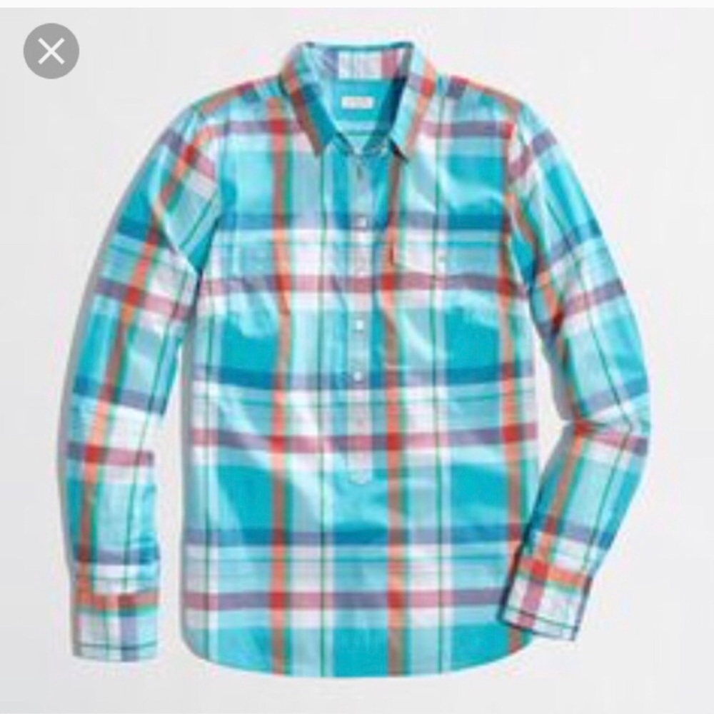 J. Crew Plaid Popover